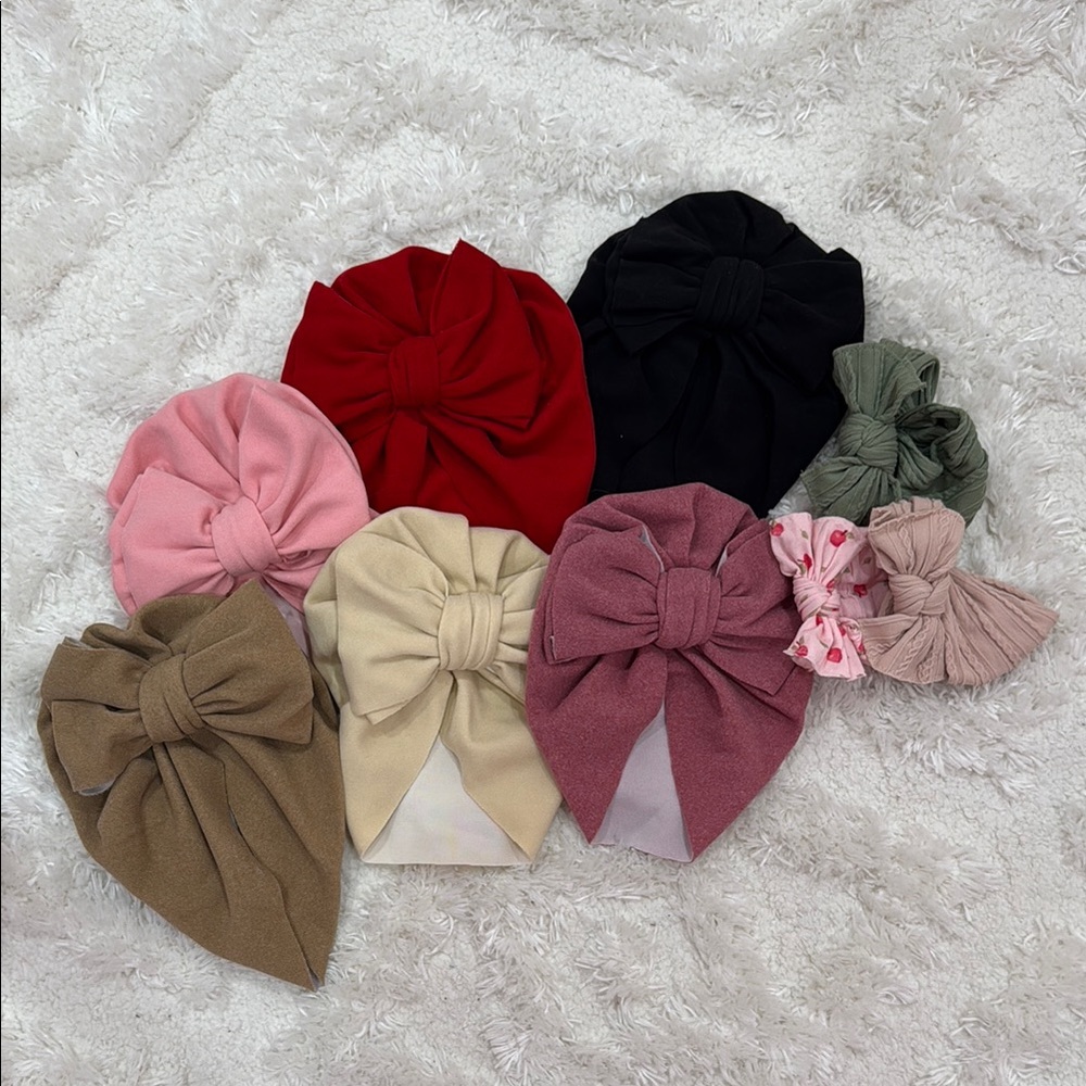 Colorful Kids Bonnet & Bow Set